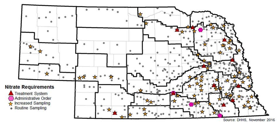 Public Water Supplies Impacted by Nitrate