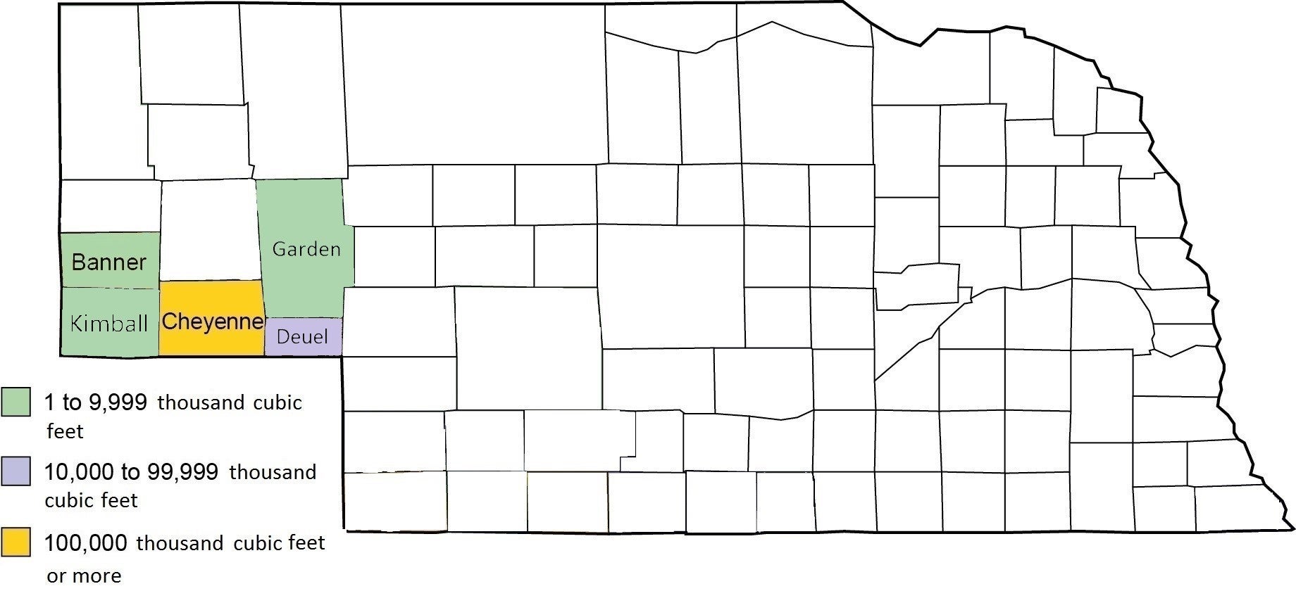 Nebraska Natural Gas Production by County 