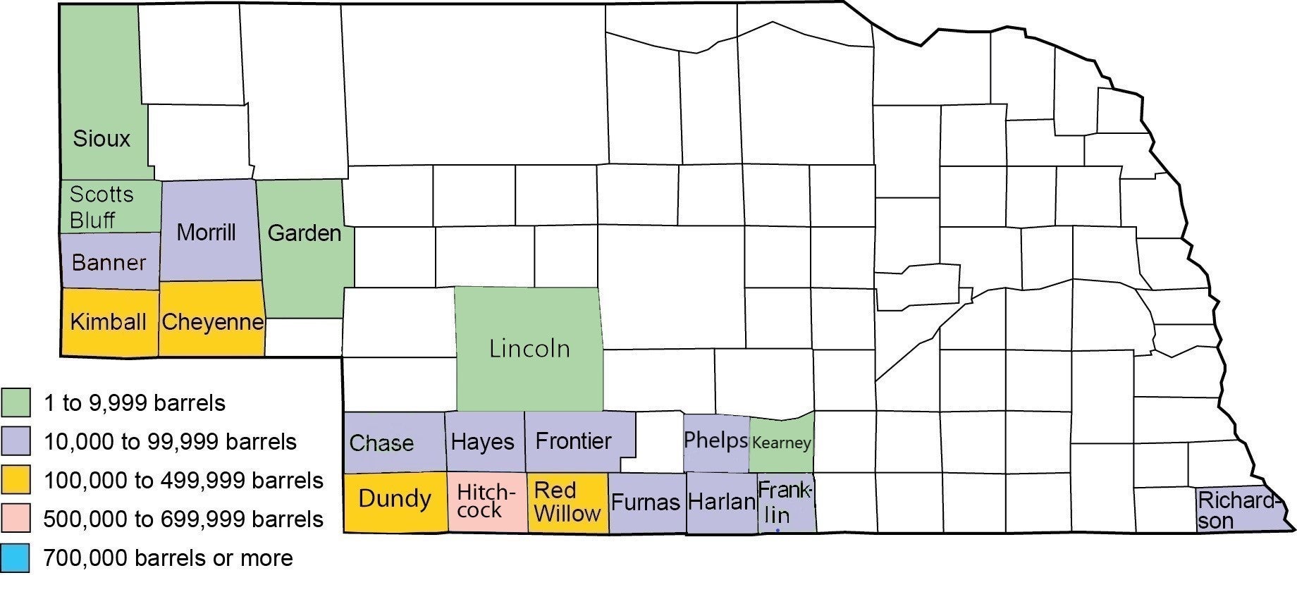 Crude Oil Production by County