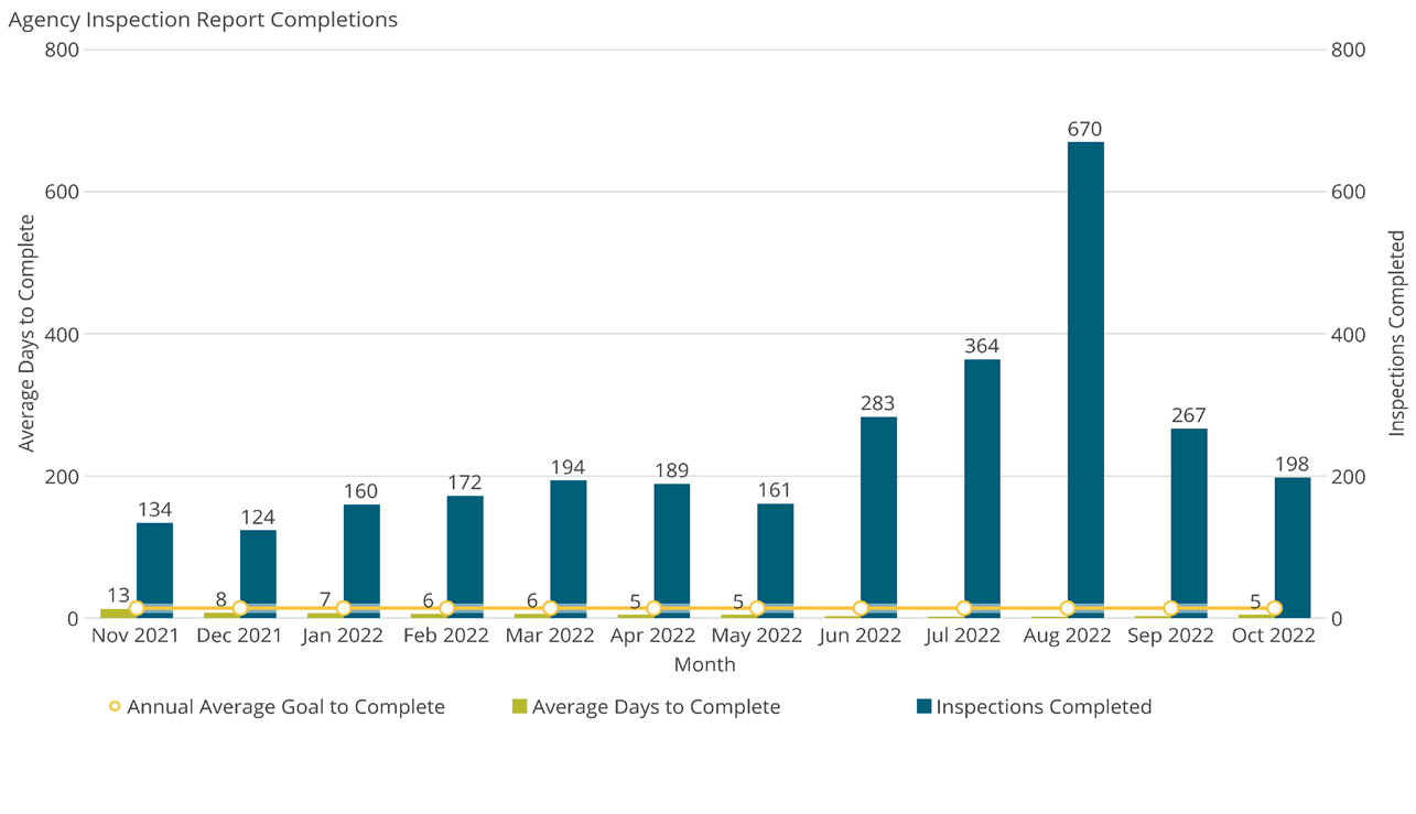 Agency Inspection Report Completions