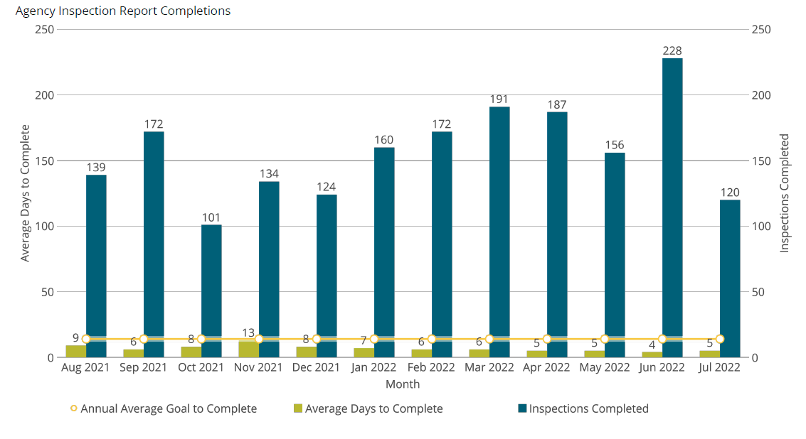 Agency Inspection Report Completions